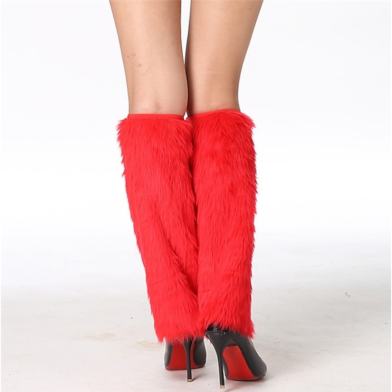 Santa Suit Santa Claus Leg Warmers Knee Socks Men's Women's Cosplay Christmas Masquerade Christmas Eve Leg Warmers3