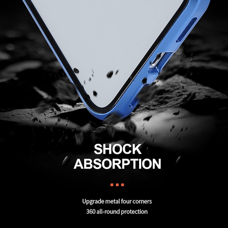 Phone Case For Samsung Galaxy S23 S22 S21 FE S21 Ultra Plus S20 Magnetic Adsorption Full Body Protective Anti peep Shockproof Transparent Privacy Tempered Glass3