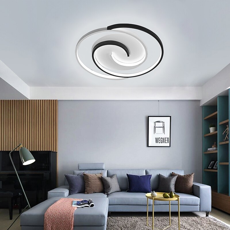 LED Ceiling Light Remote Control Black Round, 19.5" Ceiling Lamp Dimmable Living Room Lamp Modern Kitchen Corridor Bedroom3