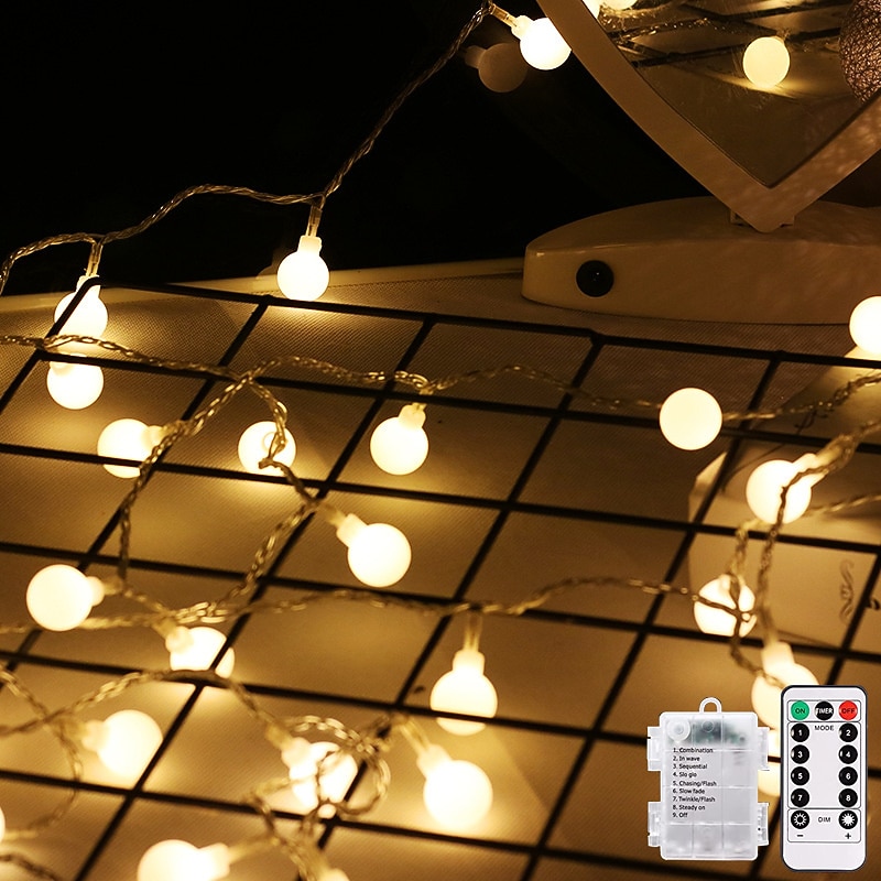 Mini Globe String Lights Battery Operated with Remote Control Indoor Bedroom 50/100 Led Colorful Twinkle Lights with Remote Led String Lights for Bedroom Party Patio Christmas Living Room Office4