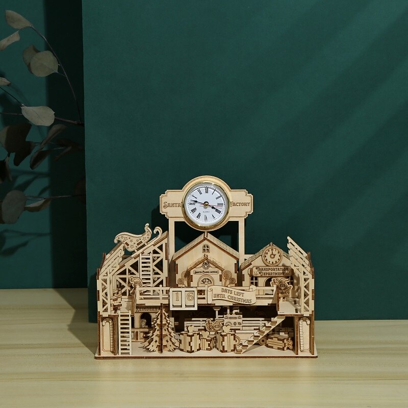 3D Wooden Puzzles DIY Model Santa's Factory Puzzle Toy Gift for Adults and Teens Festival/Birthday Gift2