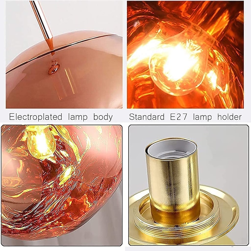 Lava Pendant Light, Modern Minimalist Glass Irregular Shape Ceiling Hanging Lamp Fixture Contemporary Decoration Chandelier for Living Room Bedroom Restaurant Indoor Lighting (20/30/40 cm)2