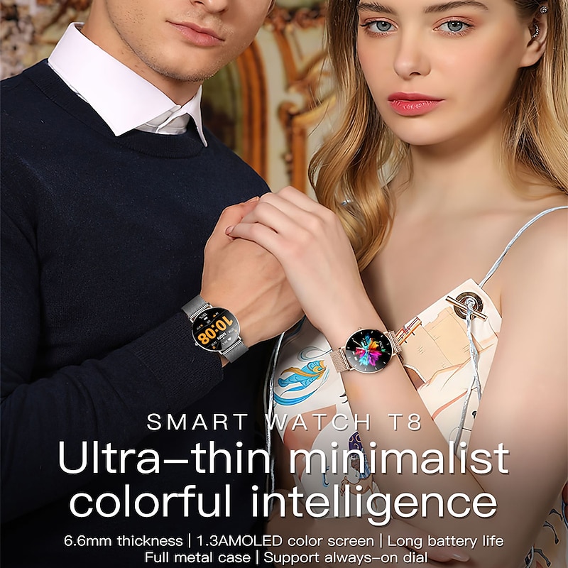 Ultra-Thin Smartwatch Women AMOLED 360*360 HD Screen Always On Display Call Reminder Smart Watch Waterproof Sports Clocks2