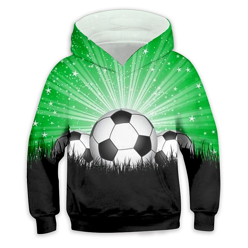 Kids Boys World Cup Hoodie Pullover Football Long Sleeve Pocket Children Top Casual Hoodie Sports Daily Blue Winter 3-12 Years3