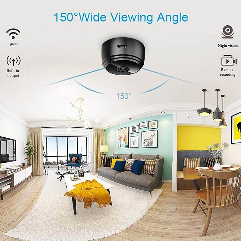 A9 Mini Camera 1080P IP Camera IR Night Magnetic Wireless Voice Video Surveillance Wifi Smart Home Security Camera with Safe Motion Detection Alarm Function Infrared Night Vision3