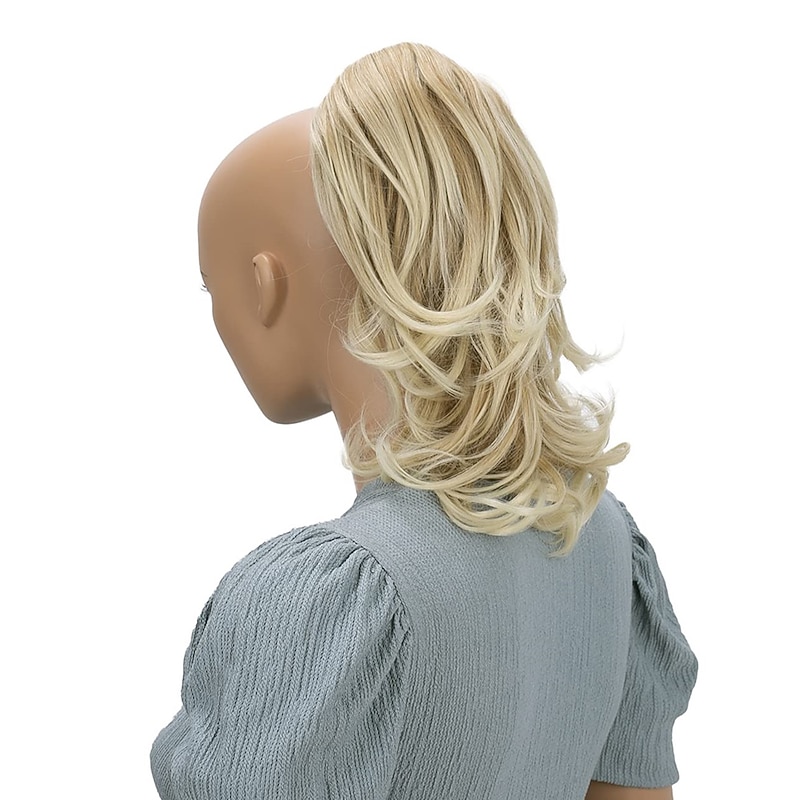 Hairpiece Ponytail Extensions Voluminous Wavy Blond Mix H136