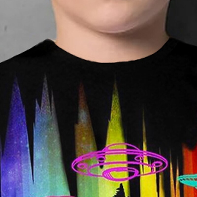 Kids Boys T shirt Tee Animal Dinosaur Short Sleeve Crewneck Children Top Casual 3D Print Cool Daily Summer Purple 3-12 Years4