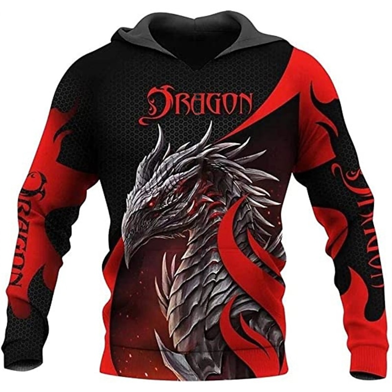 Men's Graphic Tribal Armor Viking Hoodie Hoodies Sweatshirt Sportswear Ethnic Long Sleeve Hooded Casual Daily Holiday Black And White Red Lace up Print Spring &  Fall Designer2