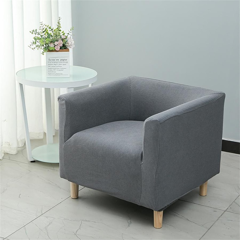 Stretch Single Sofa Cover Barrel Chair Slipcover Armchair Slipcover Club Chair Cover 1 Seater Couch Furniture Protector with Elastic Bottom for Kids,Pet