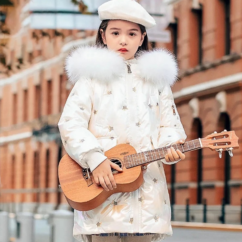 Kids Girls' Down Coat Solid Color Active Gifts Coat Outerwear 4-12 Years Winter Purple Pink White2