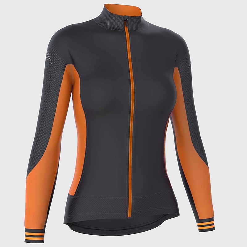 Women's Cycling Jersey Color Block Long Sleeve Bike Jersey Top with 3 Rear Pockets Mountain Bike MTB Road Bike Cycling Quick Dry Reflective Strips Back Pocket Moisture Wicking Sports Yellow Pink Red4