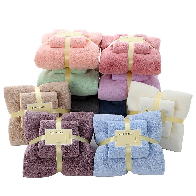 Bath Towels Set for Bathroom,Thick,Soft&Absorbent Fleece Bath Towels,1PC Bath Towel&1PC Hand Towel,Microfiber Quick Dry Bath Towel,Multipurpose Bath Sheets Towels for Bath, Gym and Spa3