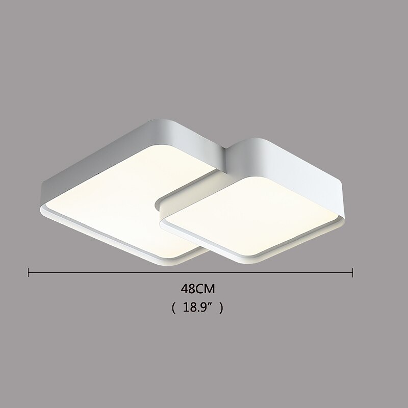 LED Ceiling Light Black Square, 18.7"Ceiling Lamp Dimmable Living Room Lamp Modern Kitchen Corridor Bedroom2
