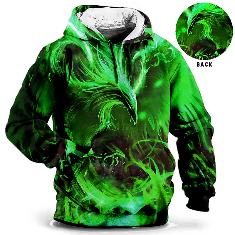 Men's Plus Size Pullover Hoodie Sweatshirt Big and Tall 3D Print Hooded Pocket Long Sleeve Spring &  Fall Fashion Streetwear Basic Comfortable Work Daily Wear Tops3