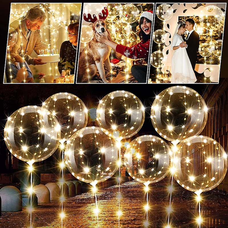 Elegant Wedding Reception Party LED Balloons Light Up Colorful Bobo Balloons Transparent Light Bubble for Weddings Banquets Parties Birthday Decor4