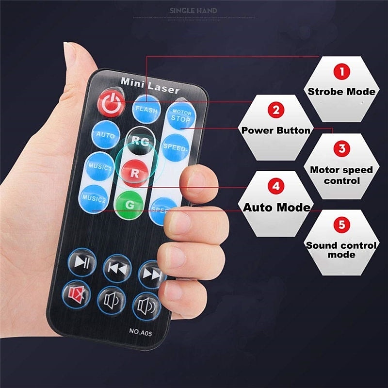 Portable Remote Control LED Stage Light DJ Disco Light Projector Laser Lights Sound Activated Flash For Christmas Party Wedding LED Galaxy Projector Night Light Christmas Gift2