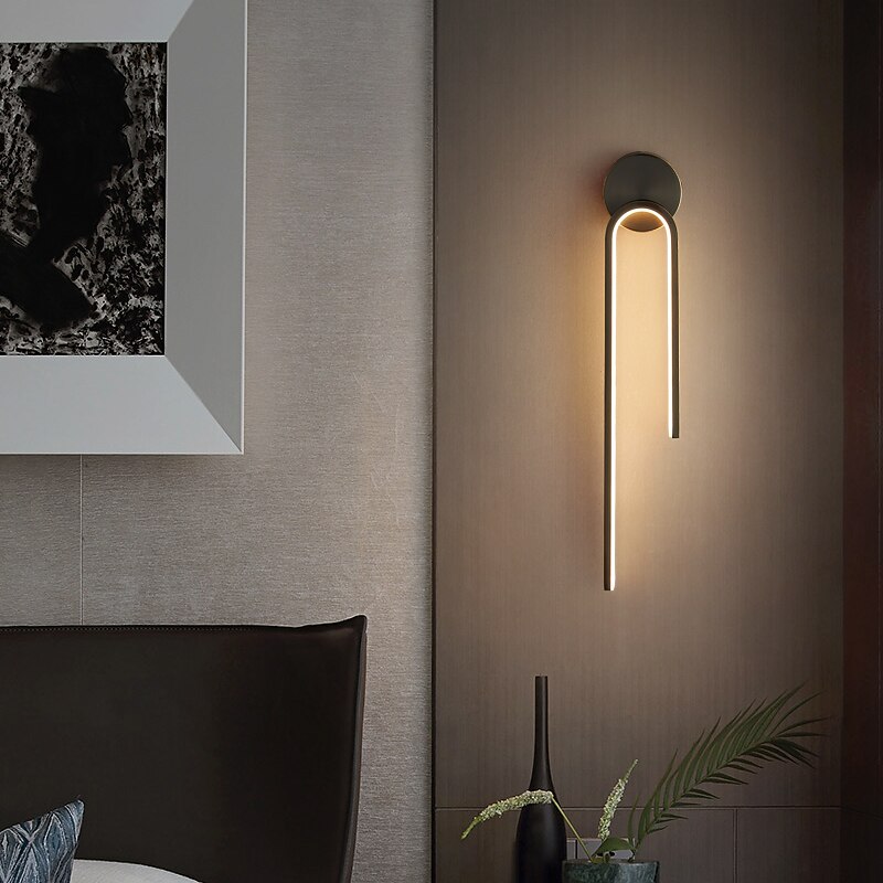 LED Wall Lights Indoor Copper, Modern LED Wall Sconce Lighting 21.4" Linear Slim Tube Shaped Gold Wall Mounted Lamp for Stairway,Bedroom2