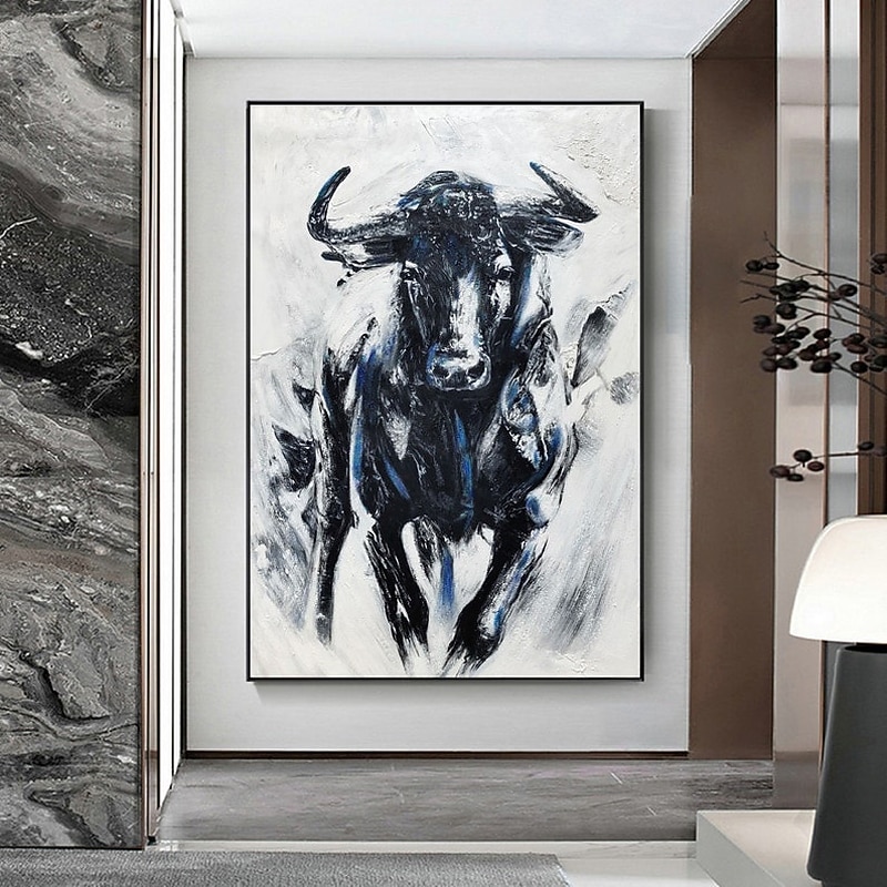 Handmade Hand Painted Oil Painting Wall Modern Abstract Horse Canvas Painting Home Decoration Decor Rolled Canvas No Frame Unstretched 7