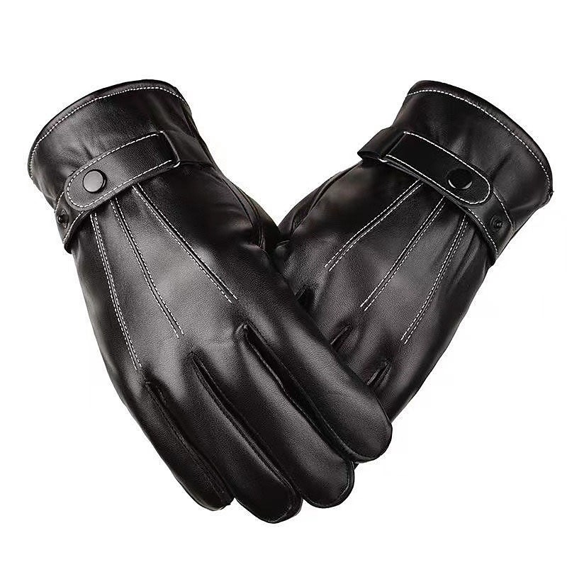 Men's Warm Winter Gloves Outdoor Daily Holiday Solid / Plain Color Polyester PU Leather Simple Casual Classic Warm 1 Pair