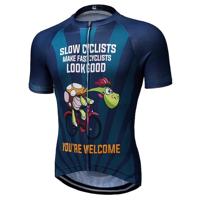 Men's Cycling Jersey Graphic Patterned Letter & Number Short Sleeve Bike Jersey Top with 3 Rear Pockets Mountain Bike MTB Road Bike Cycling Quick Dry Soft Reflective Strips Back Pocket Sports Dark4