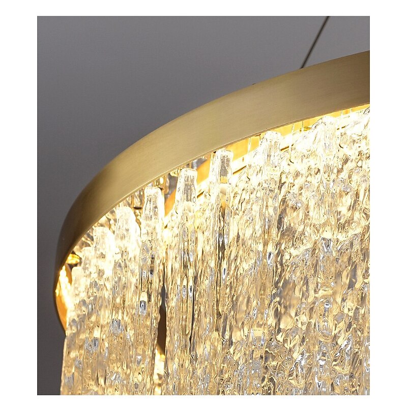 LED Pendant Light Glass Chandelier Modern Gold 50cm 60cm 80cm Stainless Steel Electroplated 220-240V 110-120V3