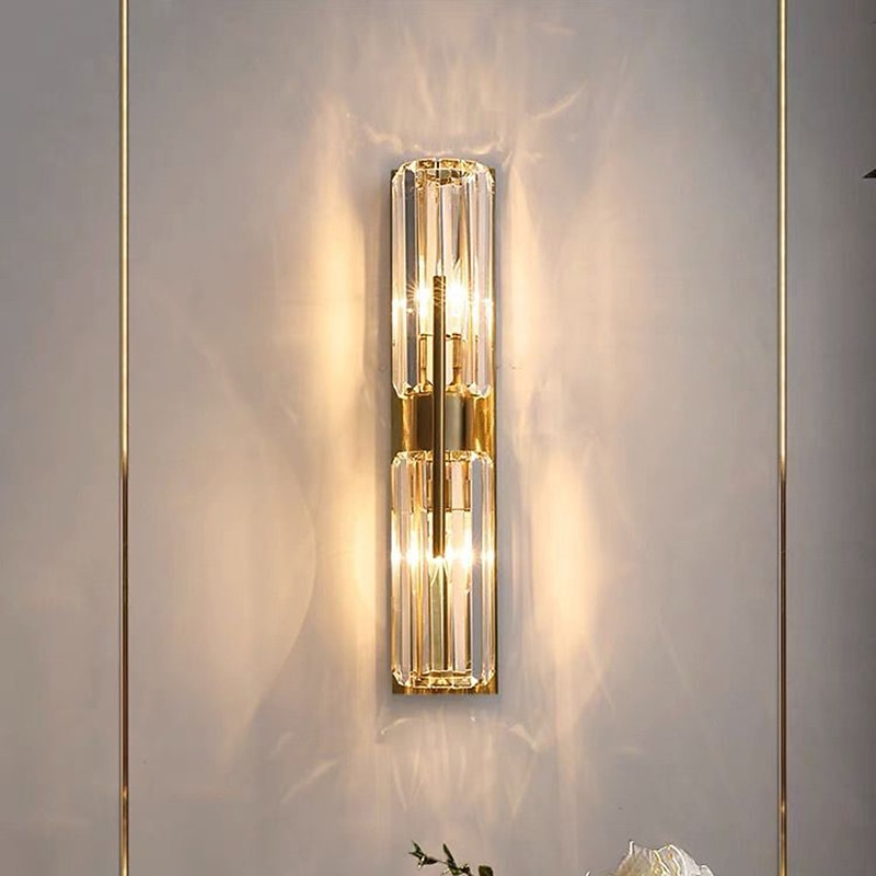 LED Wall Sconce Crystal Wall Lights Luxury Gold Mount Lamp Elegant Decoration Lighting for Bedroom Living Room Hallway Restaurant