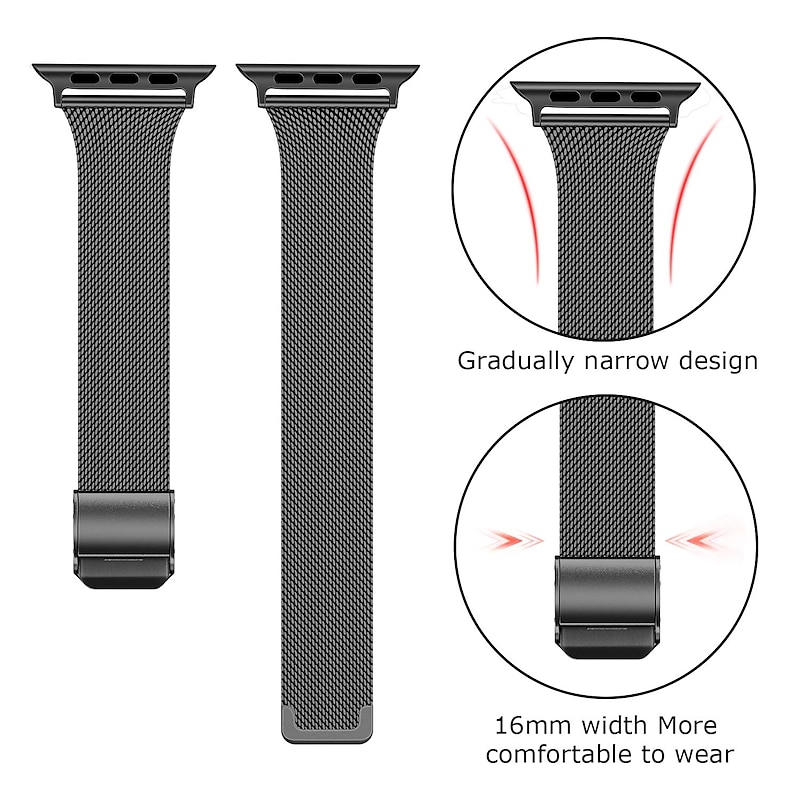 Watch Band for Apple Watch Series 8 7 6 5 4 3 2 1 SE Stainless Steel Replacement  Strap Milanese Loop Wristband2