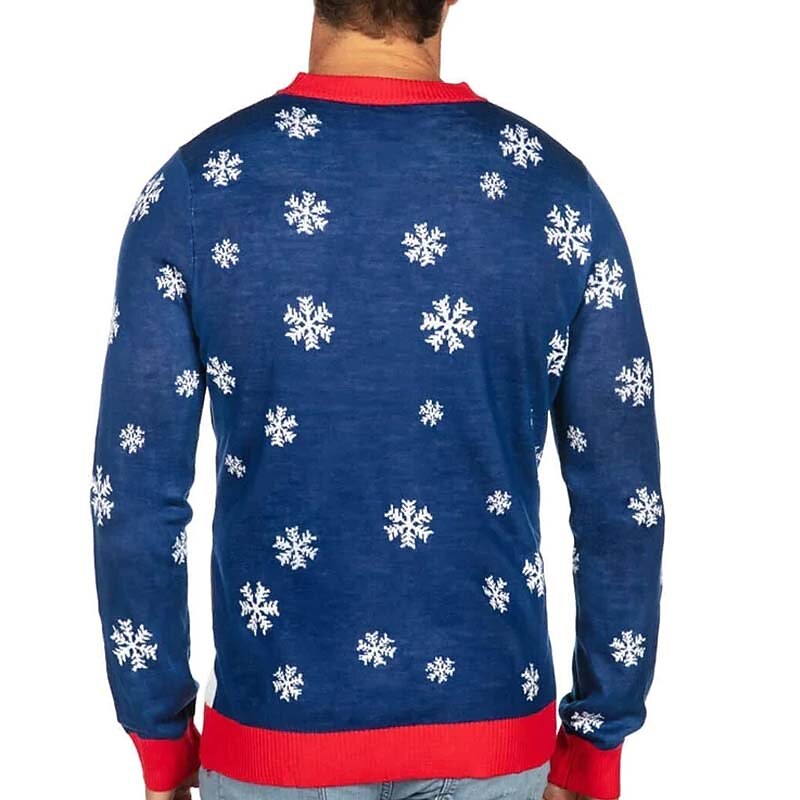 Ugly Christmas Sweater Men's Funny Sweaters Keep Warm Modern Contemporary Santa Claus Pullover Jumper Knitted New Years Eve Sweater Work Daily Wear Long Sleeve Crew Neck Fall & Winter Black4