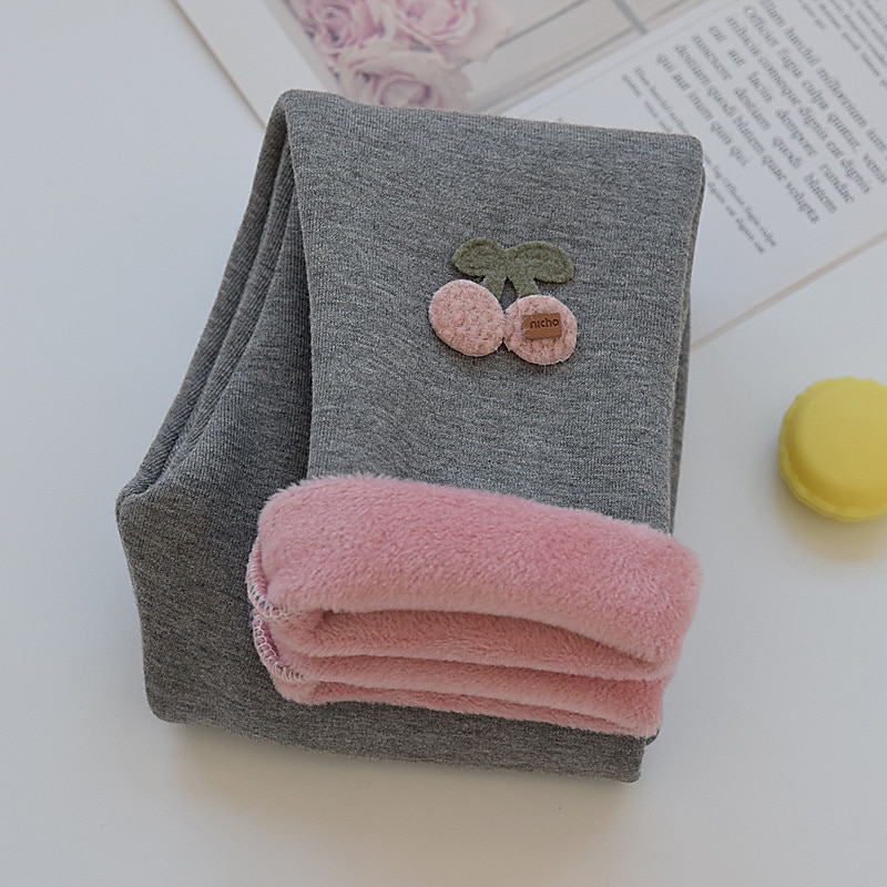 Toddler Girls' Fleece Lined Leggings Floral Active Outdoor 7-13 Years Fall Taro purple Black Pink3