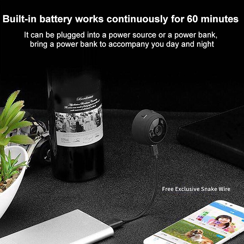 A9 Mini Camera 1080P IP Camera IR Night Magnetic Wireless Voice Video Surveillance Wifi Smart Home Security Camera with Safe Motion Detection Alarm Function Infrared Night Vision4