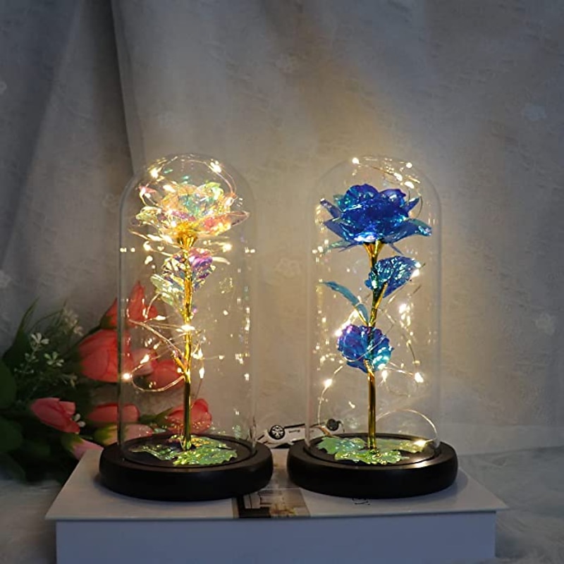 LED Rose Butterfly Lamp in Glass Dome - Perfect for Romantic Weddings, Birthdays, Valentine's Day, and Mother's Day (Battery Not Included)4
