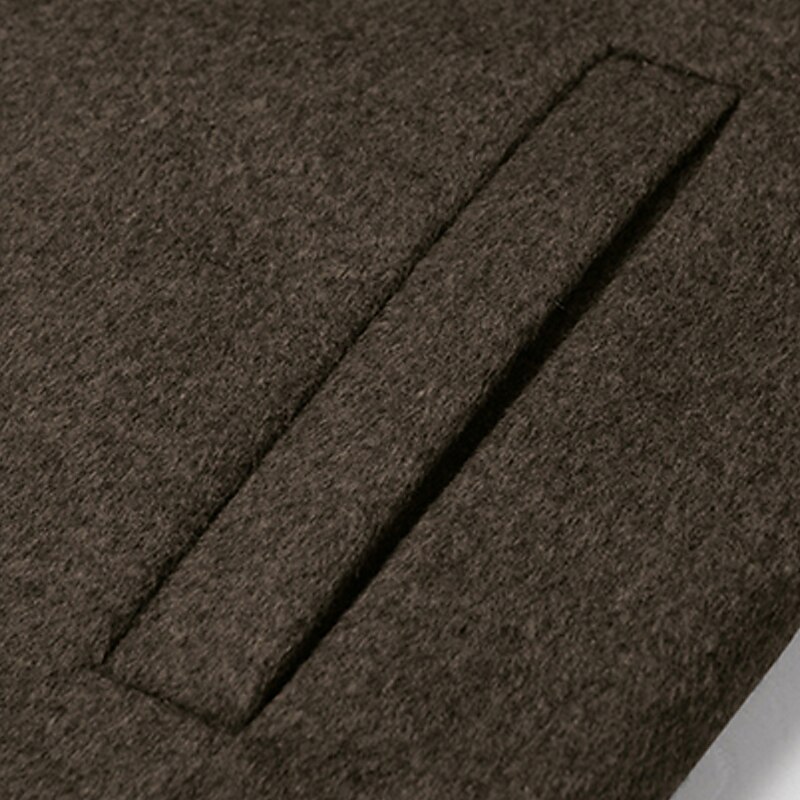 Men's Winter Coat Wool Coat Overcoat Business Daily Wear Winter Wool Thermal Warm Outdoor Outerwear Clothing Apparel Fashion Warm Ups Solid Colored Pocket Lapel Single Breasted Two-button 13