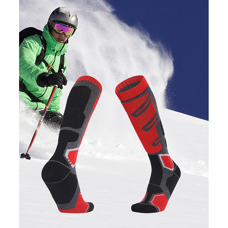 Men's Hiking Socks Ski Socks Sports Socks Sports Socks Thermal Warm Windproof Breathable Soft Winter Outdoor Dark blue gray Color blue gray green grey for Hunting Ski / Snowboard Fishing2