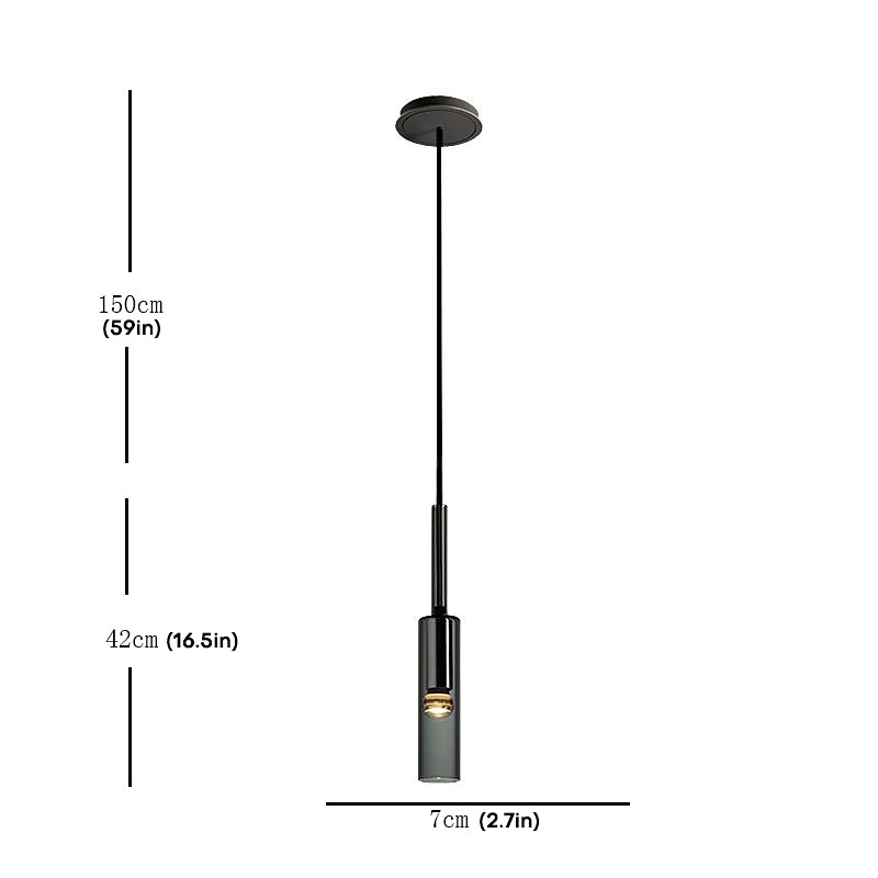 7cm LED Pendant Light Nordic Design Long Tube Mid Century Adjustable Hanging Lighting Kitchen Island Pendant Light for Dining Living Room Bedroom  220-240V2