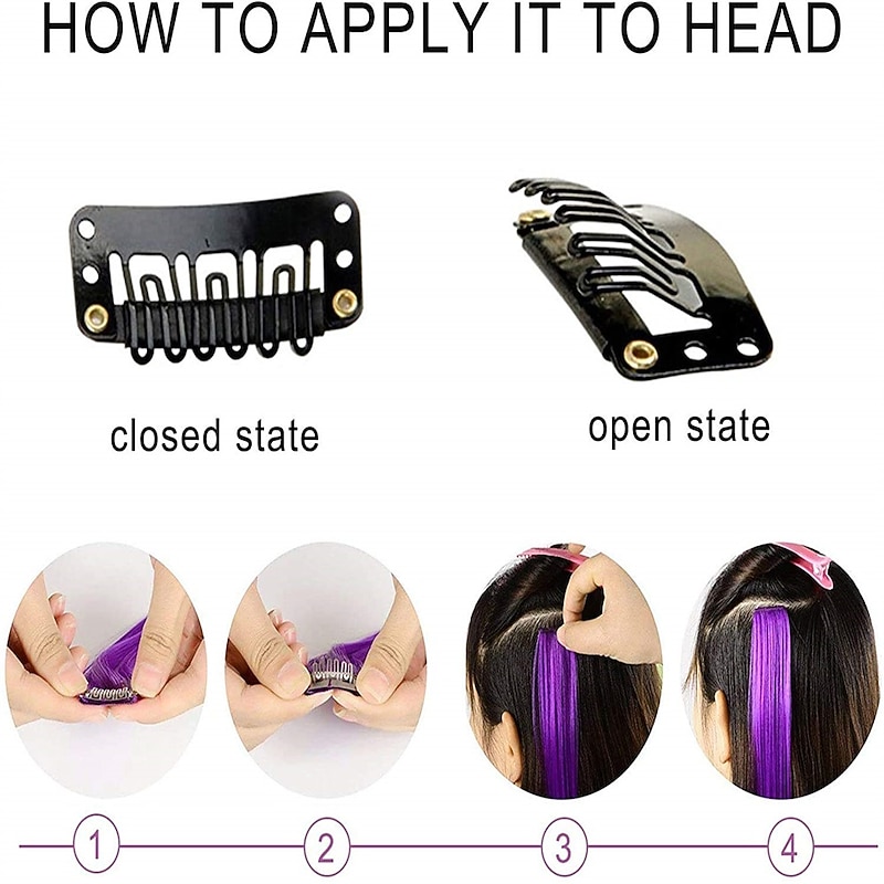 Clip On Hair Extension 22 inch Colored Hair Straight Hair Extension Clip In Hairpieces High Temperature Faber Hair Pieces4