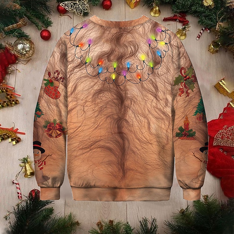Men's Unisex Graphic Prints Ugly Christmas Sweatshirt Sweatshirt Pullover Long Sleeve Sweatshirt Crew Neck Streetwear Designer Casual 3D Print Christmas Daily Sports Print Spring &  Fall3