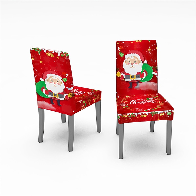 Christmas Tablecloth Chair Cover Decoration Elastic One-piece Chair Cover Absorbent Tablecloth (Not Sold By A Set)2