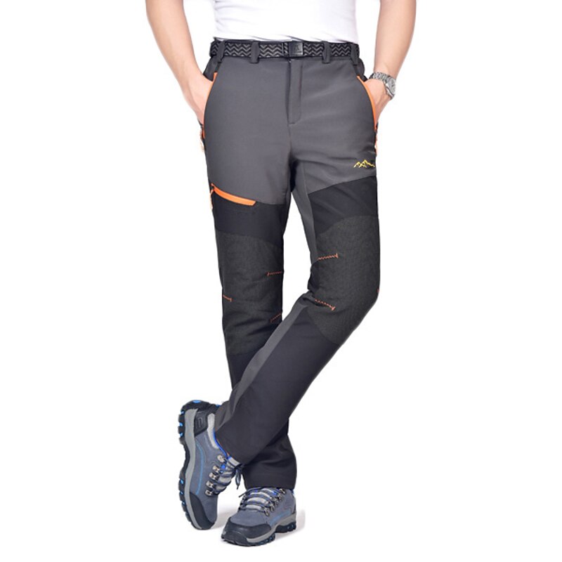 Men's Fleece Lined Pants Hiking Pants Trousers Softshell Pants Winter Outdoor Thermal Warm Waterproof Windproof Insulated Lightweight Bottoms 5 Zipper Pockets Elastic Waist Pants Skiing Snowboard4