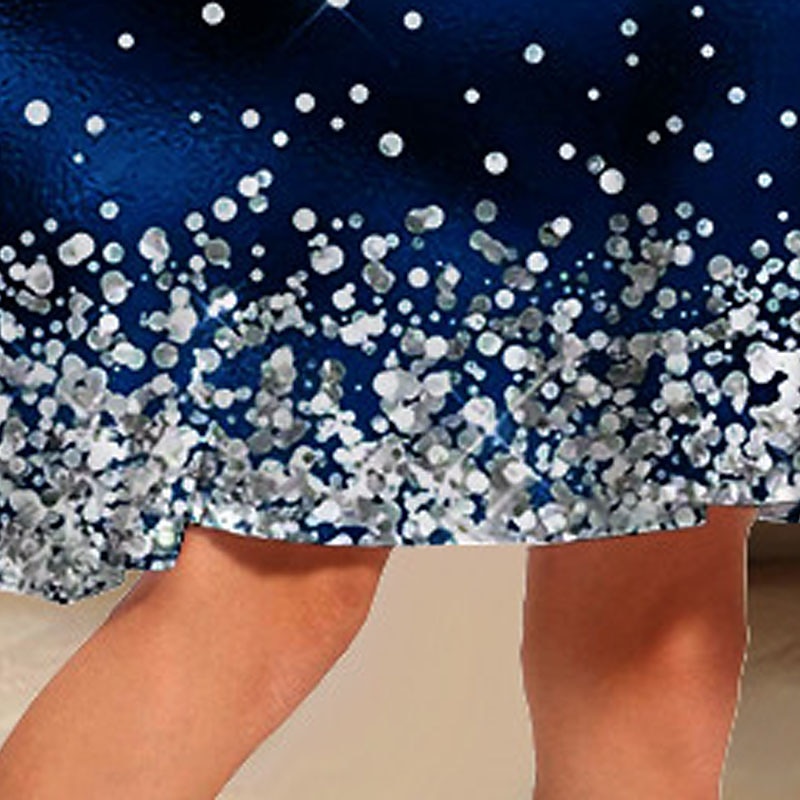 Kids Girls' Dress Gradient Long Sleeve Casual Crewneck Adorable Daily Polyester Above Knee Casual Dress Swing Dress A Line Dress Fall Winter 3-10 Years Blue Purple3