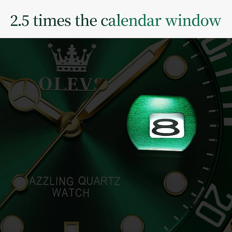 OLEVS Mens Quartz Watches Top Brand Luxury Business Waterproof Luminous Large Dial Men Wristwatches Sports Stainless Steel Watch4