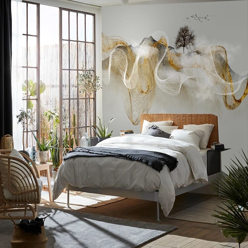 Mural Wallpaper Wall Sticker Covering Print Peel and Stick Self Adhesive Platinum Silk Line Bedroom Wall PVC / Vinyl  Home Decor3