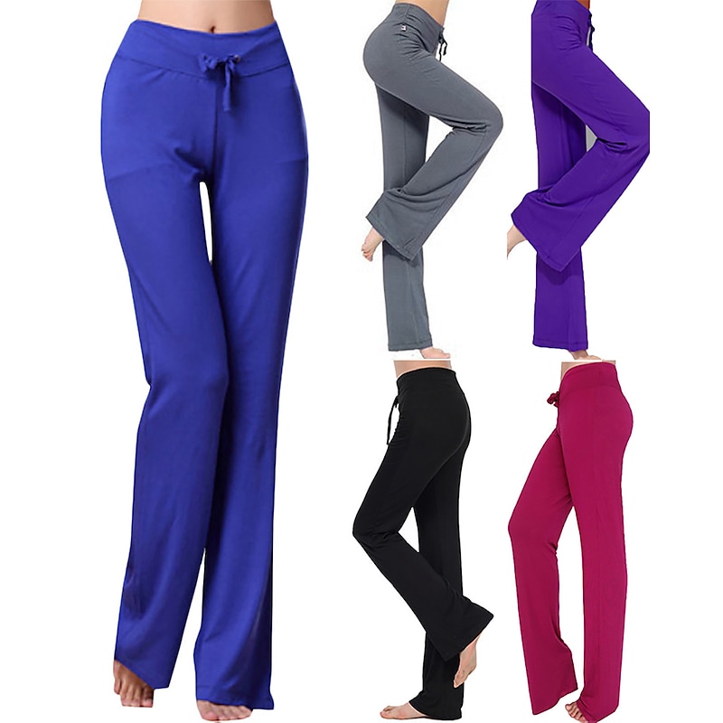 Yoga Pants Stretch Flared Leg Bootcut for Women High Waist Workout Fitness Gym Pants Wide Leg Comfy Lounge Pants Purple Pink