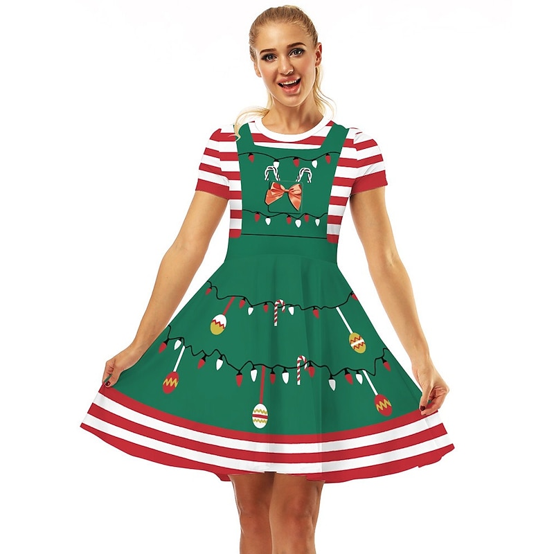 Dailywear Dress Christmas Dress Women's Costume Vintage Cosplay Christmas Christmas
