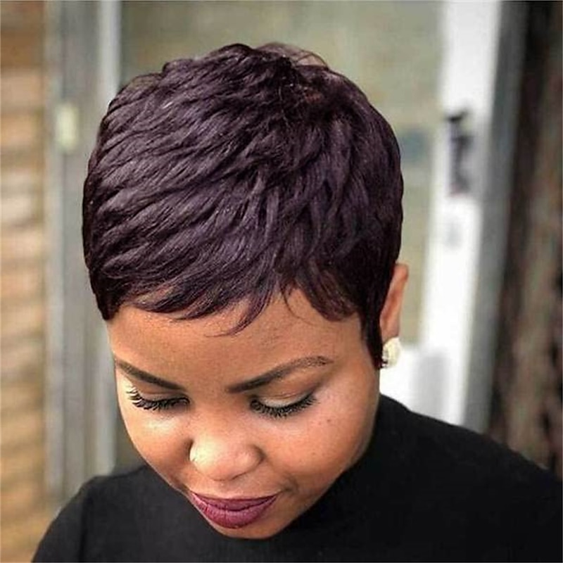 Hair Short Pixie Cut Hair Wig Synthetic Short Wigs for Black/White Women Short Haircut Wig Synthetic Hair