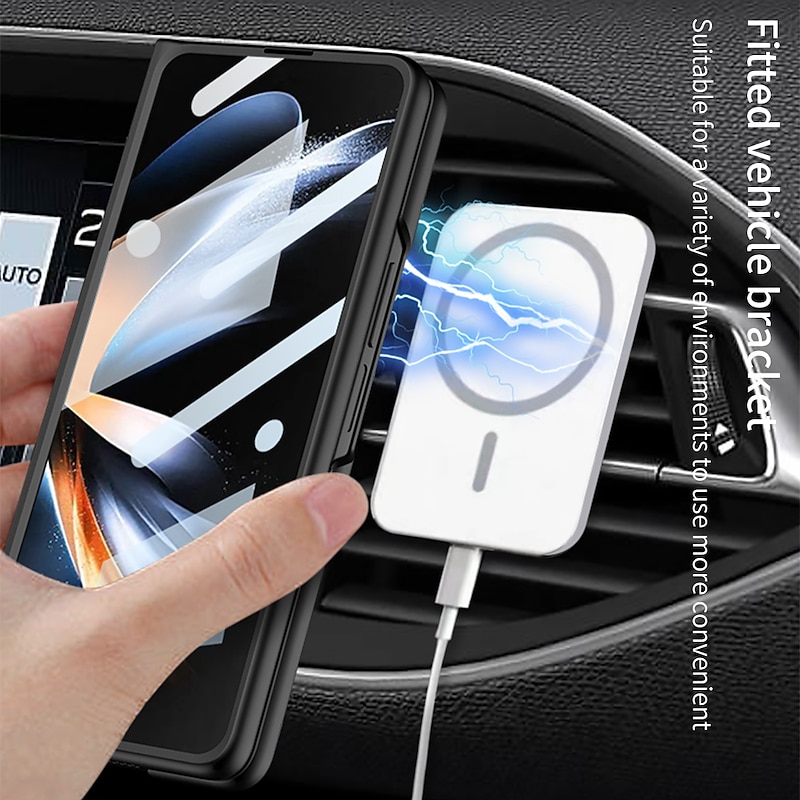 Phone Case For Samsung Galaxy Z Fold 5 Z Fold 4 With Magsafe Magnetic Full Body Protective Dustproof Solid Colored TPU3