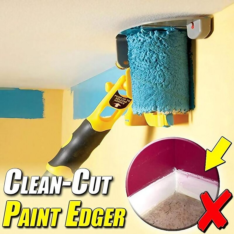 Clean-Cut Paint Edger Roller Brush Painting Safe Tools Set for Wall Ceiling