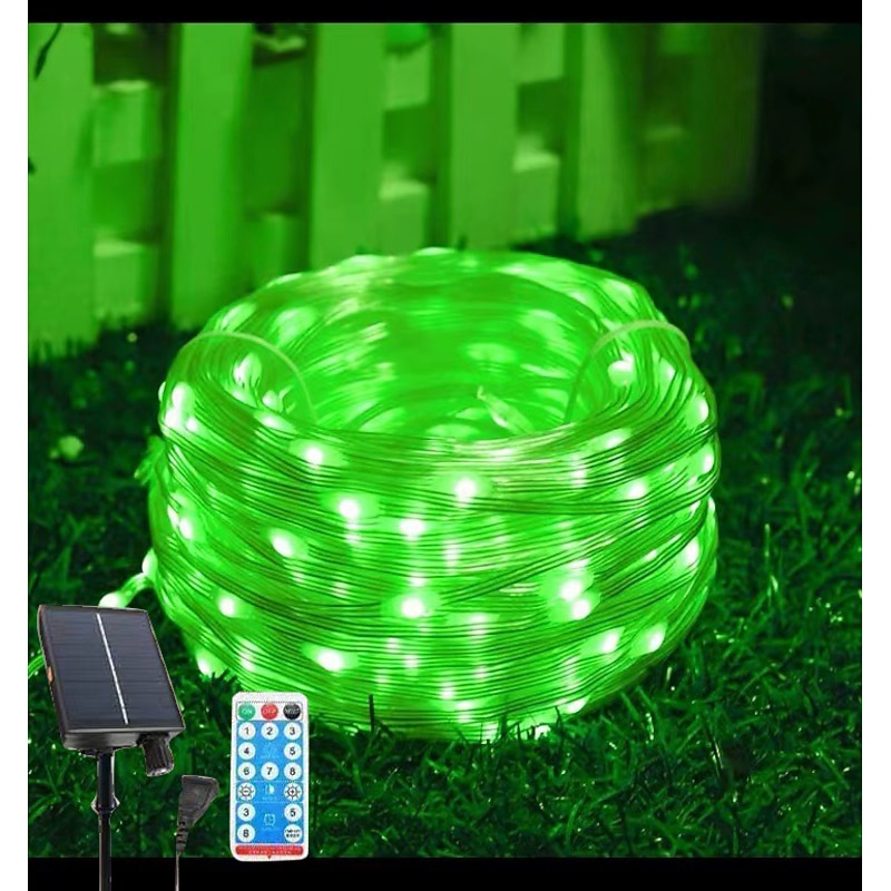 Waterproof Solar String Lights Outdoor 10/20M, 100/200 LEDs with Remote, 8 Modes Fairy Lights for Garden Wedding Tree Christmas Window Decoration3