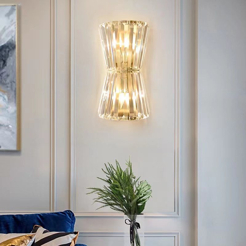 3-Light Brass Wall Sconces Lighting Modern Glass Wall Light Fixtures Crystal Sconces Wall Lighting Indoor(Bulb Included)4