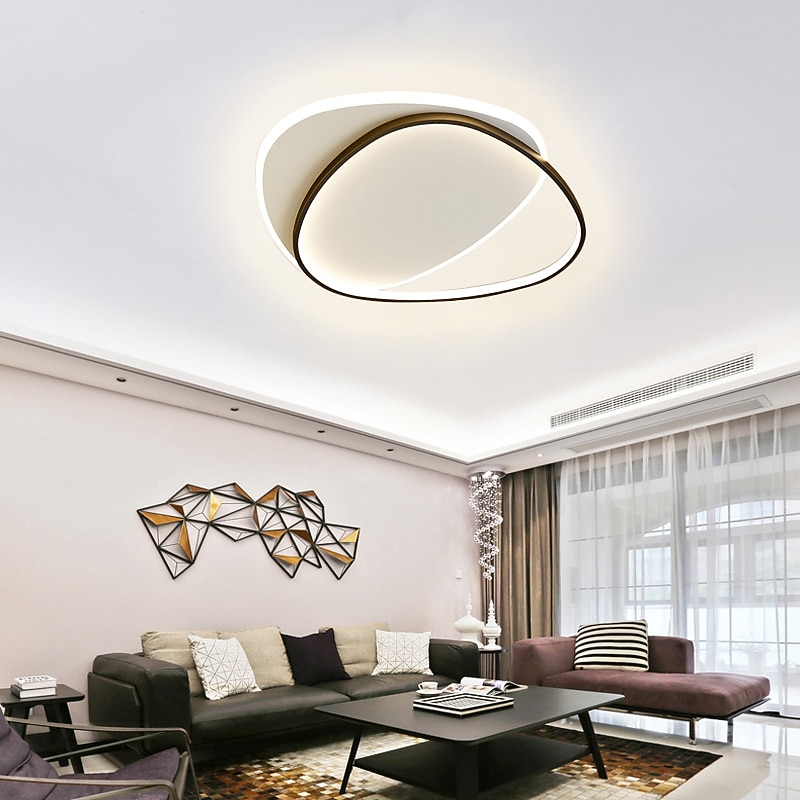 LED Ceiling Light Black Round, 19.5"Ceiling Lamp Dimmable Living Room Lamp Modern Kitchen Corridor Bedroom4