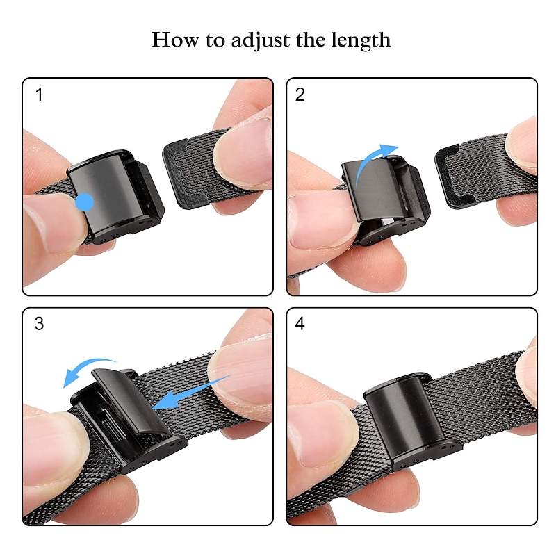 Watch Band for Apple Watch Series 8 7 6 5 4 3 2 1 SE Stainless Steel Replacement Strap Milanese Loop Wristband4